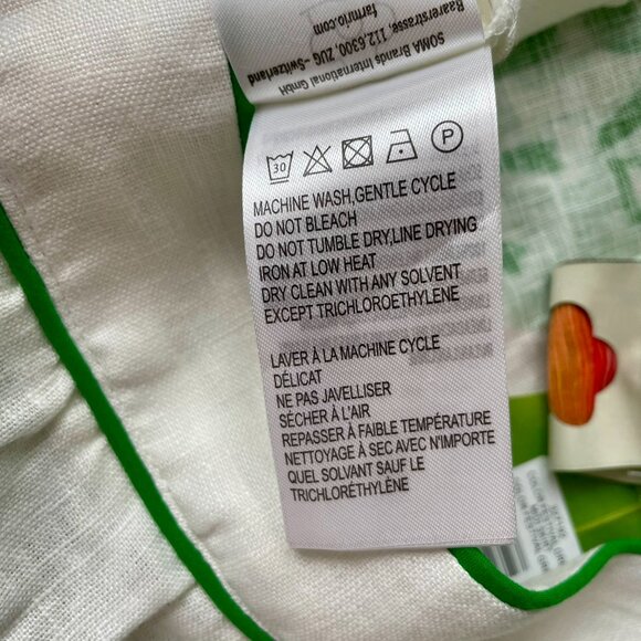 NWT FARM Rio Green and White Floral Linen Midi Skirt - Picture 9 of 10